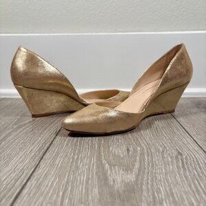 Loeffler Randall Gold Wedge Shoes